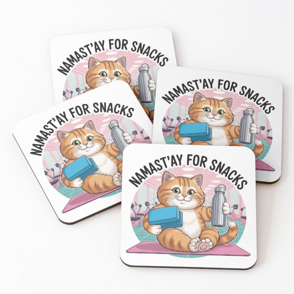 Item preview, Namast’ay for Snacks – Cute Yoga Cat with Food designed and sold by ArtByYunus.
