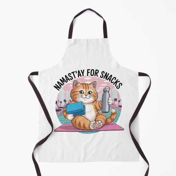Item preview, Namast’ay for Snacks – Cute Yoga Cat with Food designed and sold by ArtByYunus.