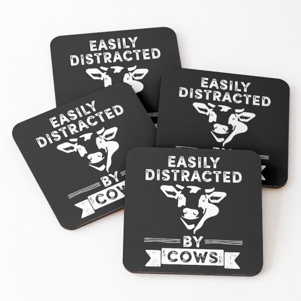 Item preview, Funny Saying for Farmers and Cow Lovers – Easily Distracted by Cows designed and sold by ARFC007 ⭐⭐⭐⭐⭐.