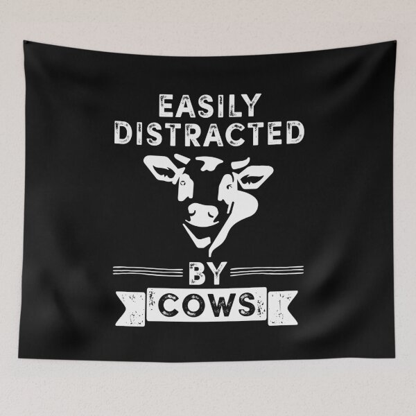 Item preview, Funny Saying for Farmers and Cow Lovers – Easily Distracted by Cows designed and sold by ARFC007 ⭐⭐⭐⭐⭐.