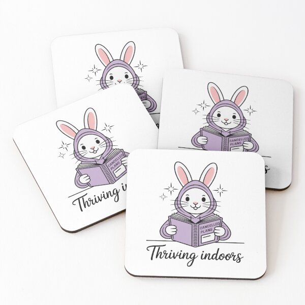 Item preview, Thriving Indoors – Cozy Bunny with Cancelled Plans designed and sold by ArtByYunus.