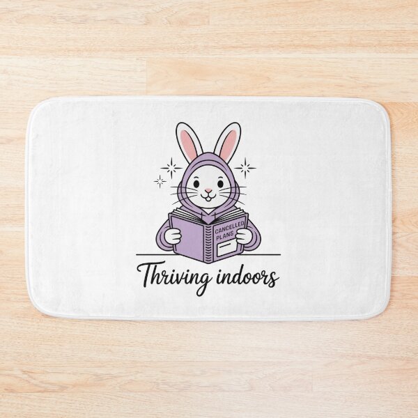 Item preview, Thriving Indoors – Cozy Bunny with Cancelled Plans designed and sold by ArtByYunus.
