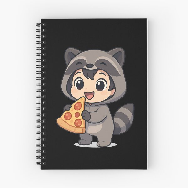 Item preview, Cute Chibi Raccoon Pizza Fan – Adorable Kawaii Food Lover Design designed and sold by ColorSplash123.