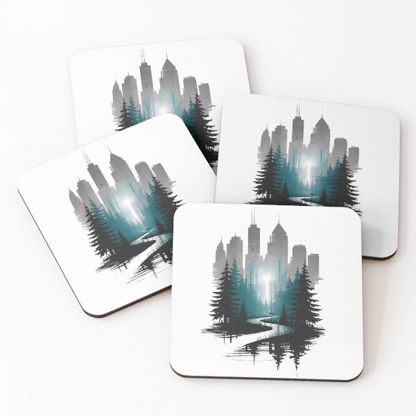 Item preview, Urban Forest Harmony Skyline designed and sold by ShadowAndSlate.