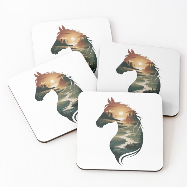 Item preview, Wild Horse Sunset Landscape designed and sold by ShadowAndSlate.