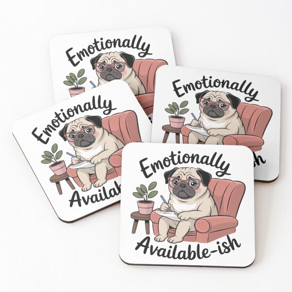 Item preview, Emotionally Available-ish – Cute Pug Therapist Vibes designed and sold by ArtByYunus.