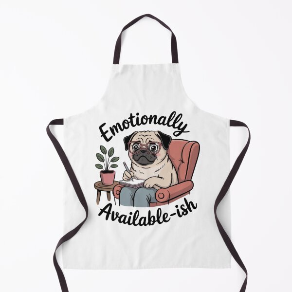 Item preview, Emotionally Available-ish – Cute Pug Therapist Vibes designed and sold by ArtByYunus.