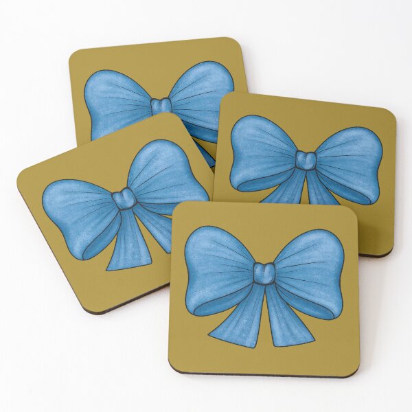Item preview, Blue bow on a mustard background designed and sold by Cherevan.