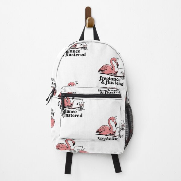 Item preview, Freelance & Flustered – Funny Flamingo at Work designed and sold by ArtByYunus.