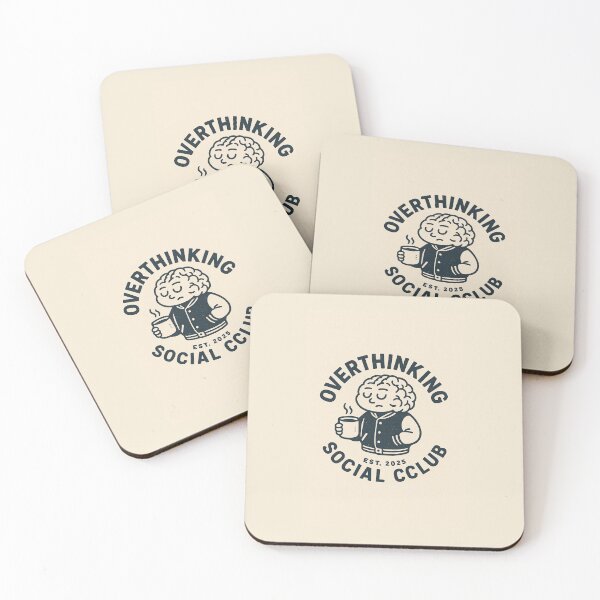 Item preview,  Overthinking Social Club – Vintage Brain Logo designed and sold by SoftWavesStudio.