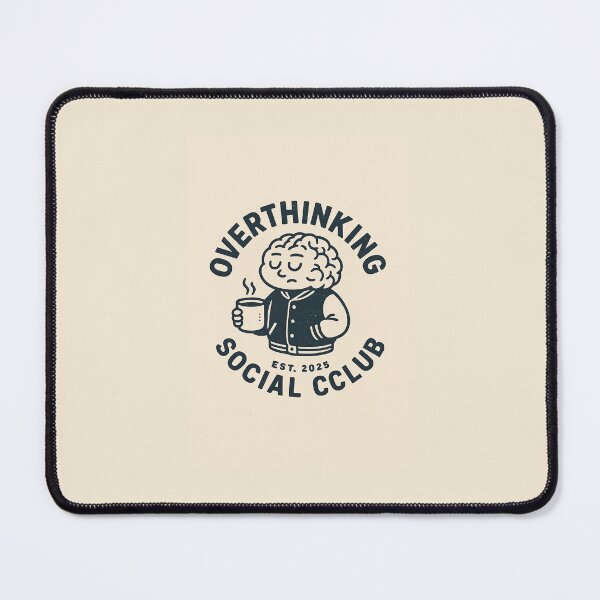 Item preview,  Overthinking Social Club – Vintage Brain Logo designed and sold by SoftWavesStudio.