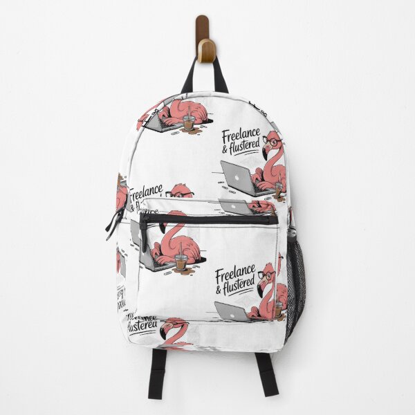 Item preview, Freelance & Flustered – Funny Flamingo at Work designed and sold by ArtByYunus.