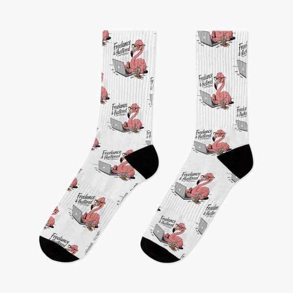 Item preview, Freelance & Flustered – Funny Flamingo at Work designed and sold by ArtByYunus.