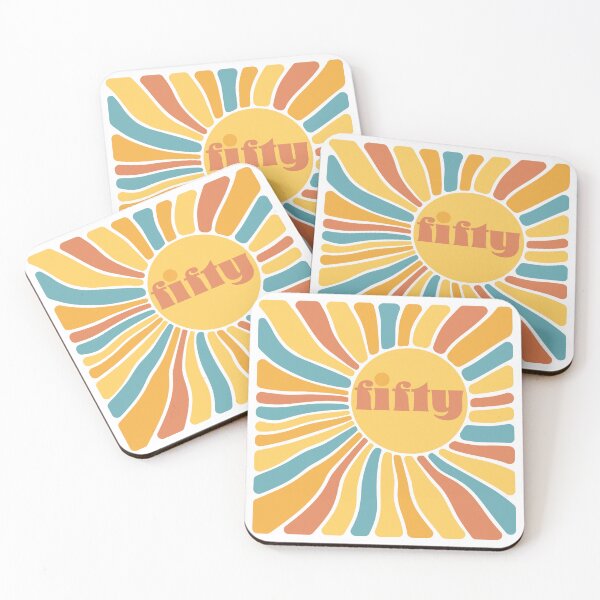 Item preview, 50th Birthday, fifty, 70s retro sun, sunshine designed and sold by iclipart.
