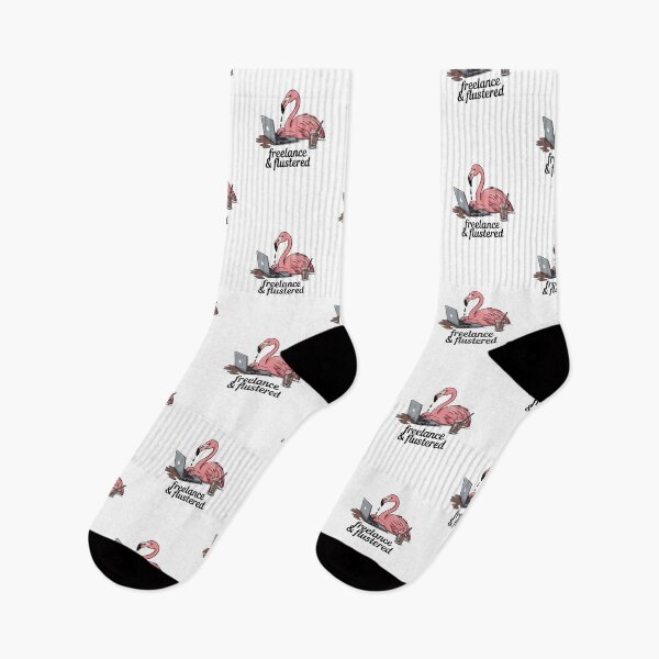 Item preview, Freelance & Flustered – Funny Flamingo at Work designed and sold by ArtByYunus.