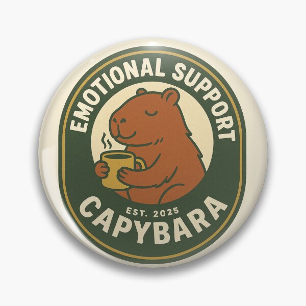 Item preview,  Emotional Support Capybara – Vintage Badge designed and sold by SoftWavesStudio.