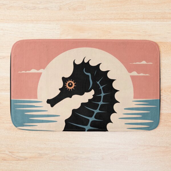 Item preview, Seahorse Silhouette Ocean Sunset designed and sold by ShadowAndSlate.