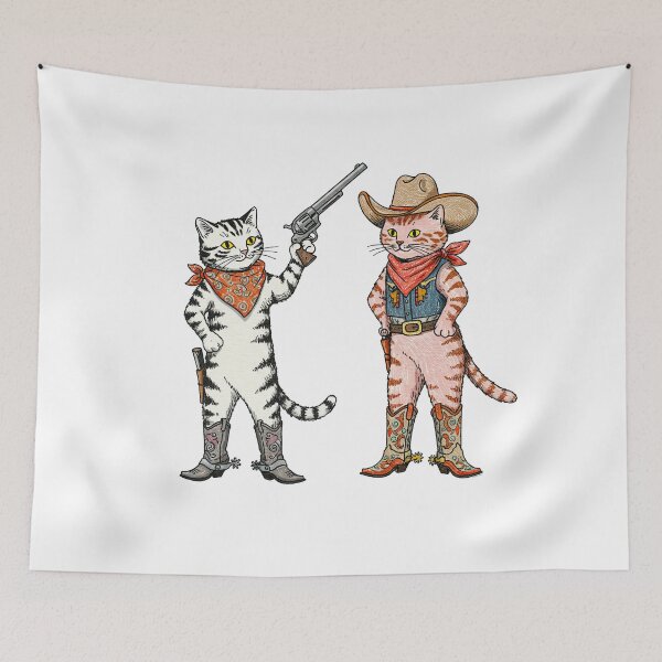 Item preview, Cowboy Cats with Pistols and Hats designed and sold by TeeARTHY.
