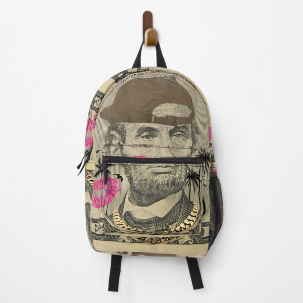 Item preview, "Gangsta Lincoln in a Skate Cap – New $5 Bill Remix" Brown cap black palm designed and sold by YellowMagicJP.