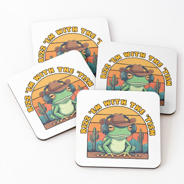 Item preview, Cowboy Frog with Headphones |Rizz Em With The Tism Frog  designed and sold by TeeARTHY.
