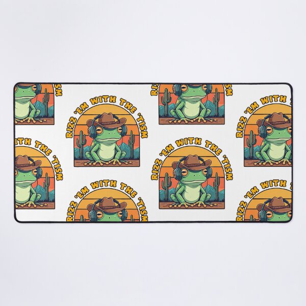Item preview, Cowboy Frog with Headphones |Rizz Em With The Tism Frog designed and sold by TeeARTHY.