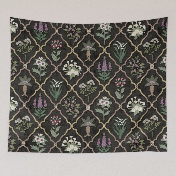 Item preview, Poisonous Plants traditional trellis - soft black designed and sold by misentangled.