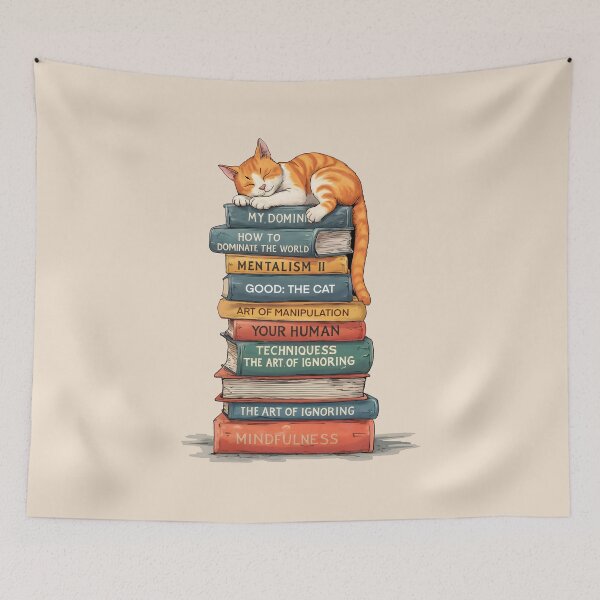 Item preview, Cat reading a books, relax and read, Chill Like a Cat, cats and books lovers designed and sold by Collagedream.