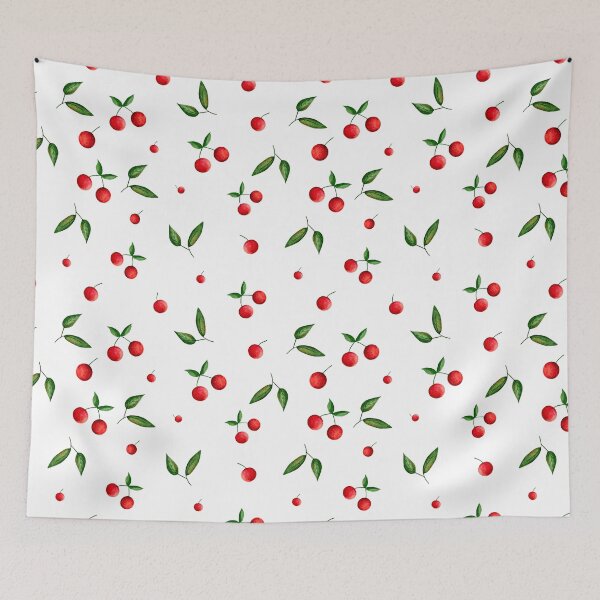 Item preview, Watercolor Red Cherries- Hand-painted Fruit Art Fresh Fruit Seamless Pattern Design designed and sold by My Favorite Store.