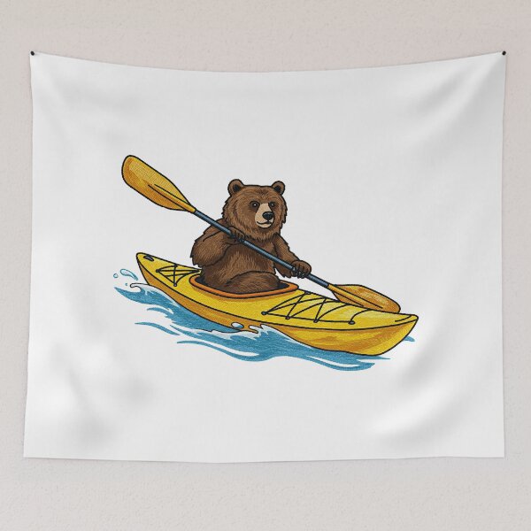 Item preview, Bear Kayaking Down a River designed and sold by TeeARTHY.