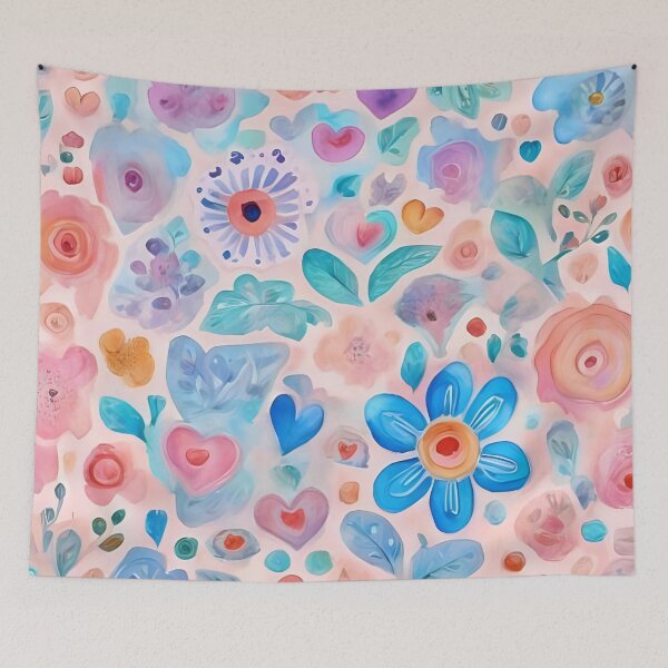 Item preview, Coffee with Vicky, flowers and hearts designed and sold by VickyJo111.