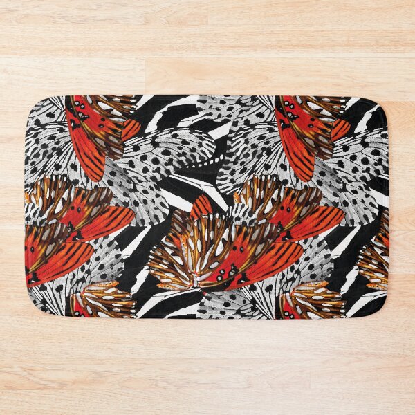 Item preview, Winged stripes - black white red brown butterflies skin wings spot animal print designed and sold by SelmaCardoso.