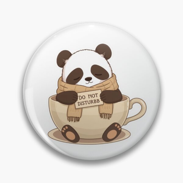 Item preview, Cozy Panda in Teacup Sticker – Do Not Disturb – Cute Kawaii Cozycore Art designed and sold by artchubofficial.