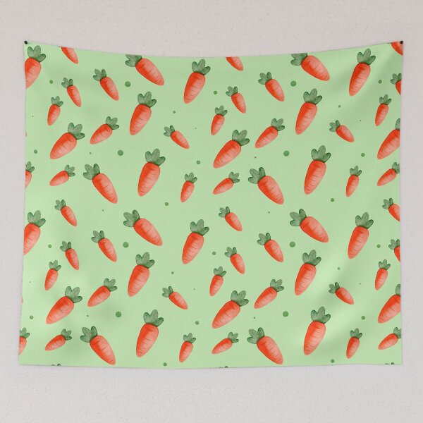 Item preview, Watercolor Carrots – Hand-Painted Seamless Vegetable Pattern Kawaii Illustration designed and sold by My Favorite Store.