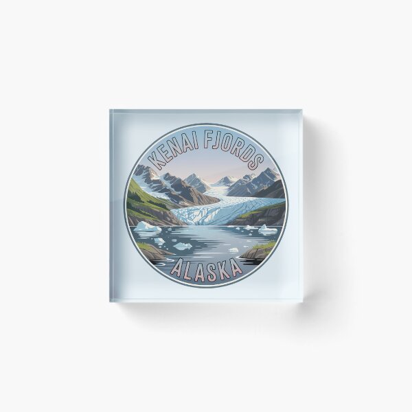Item preview, Retro Kenai Fjords National Park Alaska Sticker designed and sold by Horizon Tales.