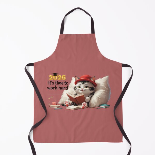 Item preview, "Motivated Study Cat 2026 – Work Hard, Learn & Succeed / Chat motivé 2026 – Travailler dur, Apprendre & Réussir" designed and sold by Drawingshirts.