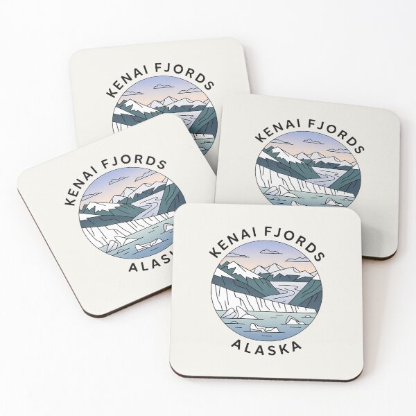 Item preview, Minimalist Kenai Fjords National Park Alaska Line Art Sticker designed and sold by Horizon Tales.