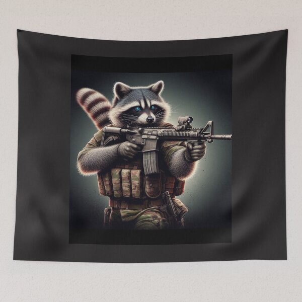 Item preview, Warrior Raccoon Illustration – Fierce Fantasy Animal Art designed and sold by Ulla22.