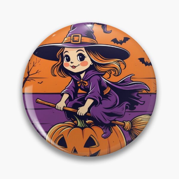 Artikelvorschau, Vintage Hexe reitet Kürbis Halloween entworfen und verkauft von Almond Paper Co. .