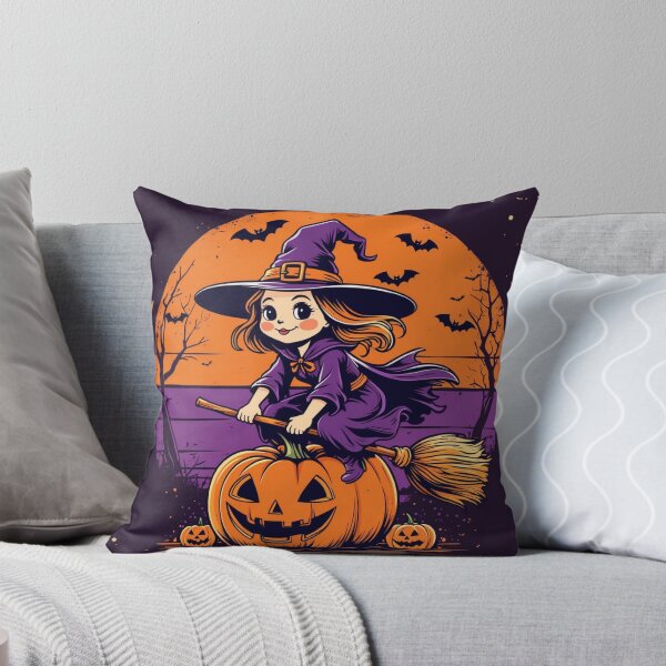 Artikelvorschau, Vintage Hexe reitet Kürbis Halloween entworfen und verkauft von Almond Paper Co. .