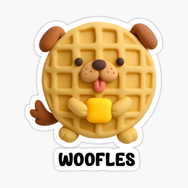 Item preview, Dog Pun, Part Dog Part Waffles, Woofles designed and sold by Coffee And Jelly Beans.
