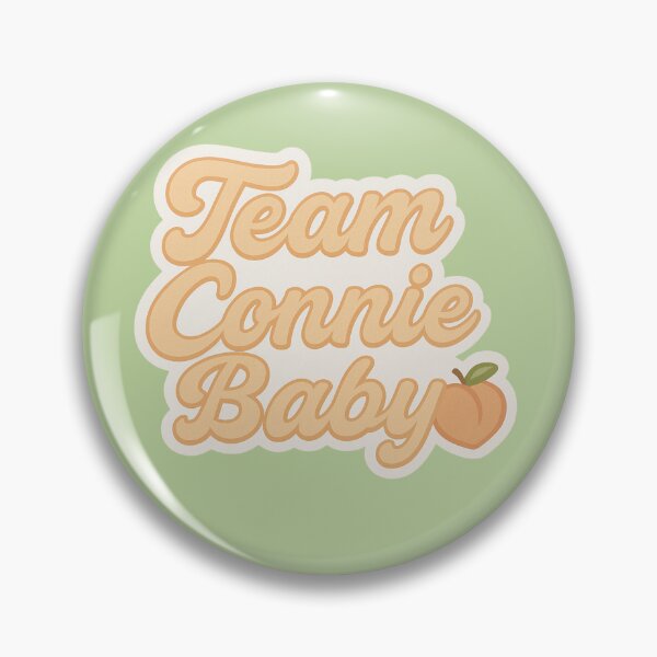 Item preview, Team Connie Baby – Peach Cursive Sticker  designed and sold by dabeardedtiger.