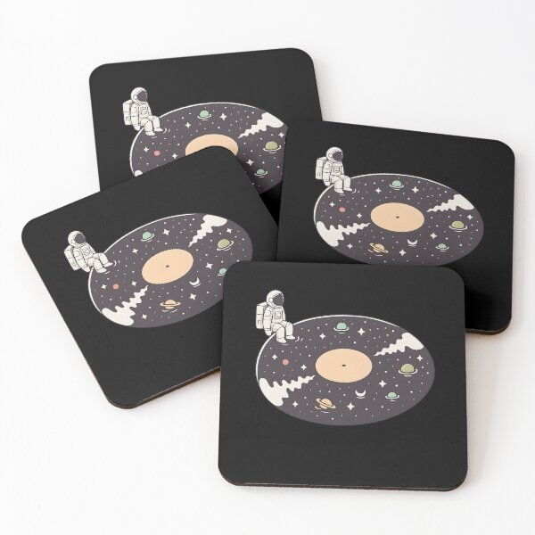 Item preview, Astronaut Sitting on Vinyl Record Galaxy with Planets and Stars Cosmic Music Space Art T-Shirt for Astronomy and Music Lovers designed and sold by DrawHandArt.