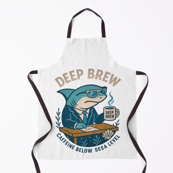 Item preview, Deep Brew – Retro Thresher Shark Coffee Surf Design designed and sold by mArtWear.
