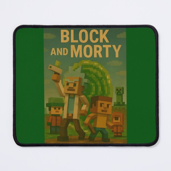 Item preview, BLOCK AND MORTY – Minecraft x Rick and Morty Pixel Portal Poster designed and sold by WhisperFrame.