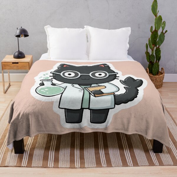 Item preview, Confident Black Cat Scientist with Scorpion Tail designed and sold by Clawffirmations.