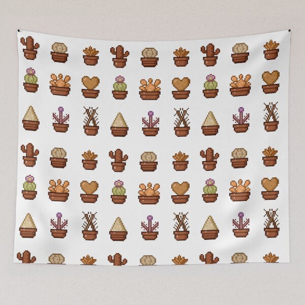 Item preview, Pixel Art Cute Cactus Collection – Earthy Potted Succulents designed and sold by retro_pixel.