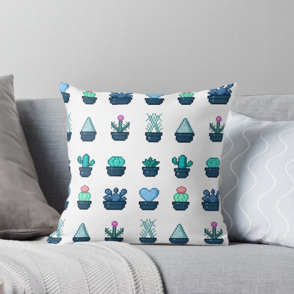 Item preview, Pixel Art Cute Cactus Collection – Ocean Potted Succulents designed and sold by retro_pixel.