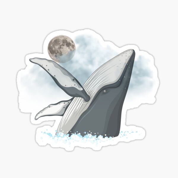 Item preview, Simple Blue Whale Illustration designed and sold by LaiDeeByAiya.
