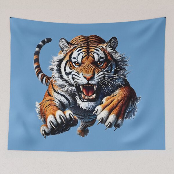 Item preview, fierce tiger in jumping, angry tiger rushing designed and sold by orthodox-icon.