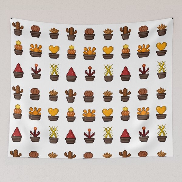 Item preview, Pixel Art Cute Cactus Collection – Autumn Potted Succulents designed and sold by retro_pixel.